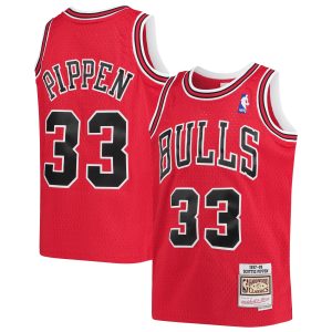 Mitchell & Ness Phenomenal Scottie Pippen Chicago Bulls Youth Red 1997 98 Hardwood Classics Swingman Jersey Flash sale! Snag this great jersey at a discounted price.