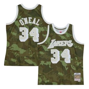 Mitchell & Outstanding Ness Shaquille O'Neal Los Angeles Lakers Camo Hardwood Classics 1996/97 Ghost Green Swingman Jersey Don't be left out! Get this stylish jersey and show your team pride.