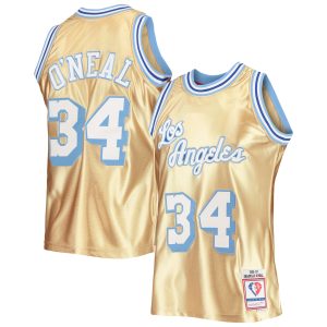 Mitchell & Ness Shaquille O'Neal Los Angeles Lakers Gold 75th Anniversary 1996/97 Hardwood Classics Swingman Jersey Superb Enhance your game - day look! Get this fashionable jersey.
