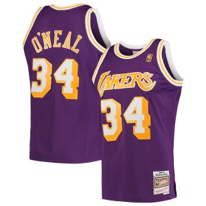 Mitchell & Ness Shaquille O'Neal Los Refined Angeles Lakers Purple Hardwood Classics Swingman Jersey Time - sensitive! Order now before the deal expires.