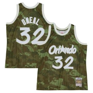 Mitchell Gorgeous & Ness Shaquille O'Neal Orlando Magic Camo Hardwood Classics 1994/95 Ghost Green Swingman Jersey Stand out from the crowd! Wear this eye - catching jersey.
