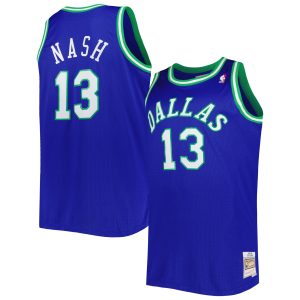 Mitchell & Ness Steve Glamorous Nash Dallas Mavericks Blue Big & Tall Hardwood Classics 1998/99 Swingman Jersey Sports fans