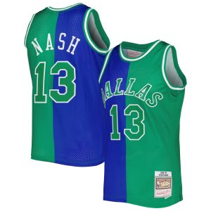Mitchell & Ness Steve Nash Outstanding Dallas Mavericks Blue/Green Hardwood Classics 1998/99 Split Swingman Jersey Time - sensitive! Order now before the deal expires.