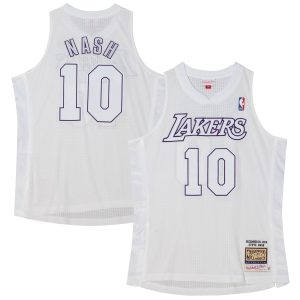 Mitchell & Ness Steve Nash Los Angeles Lakers White 2012 Authentic Superb Player Jersey Customizable! Personalize this great jersey.