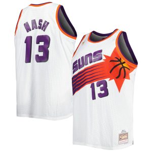 Mitchell & Stylish Ness Steve Nash Phoenix Suns White Big & Tall Hardwood Classics 199/97 Swingman Jersey Customizable! Personalize this great jersey.