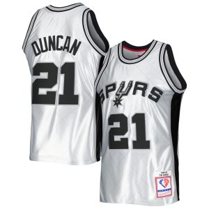 Mitchell & Ness Tim Duncan San Antonio Spurs Platinum Impressive 1998/99 Hardwood Classics 75th Anniversary Swingman Jersey Enhance your game - day look! Get this fashionable jersey.