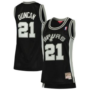 Mitchell & Ness Striking Tim Duncan San Antonio Spurs Women's Black 1998/99 Hardwood Classics Swingman Jersey Flash sale! Snag this great jersey at a discounted price.