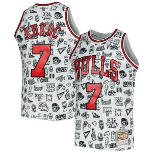 Mitchell & Ness Toni Kukoc Chicago Bulls Refined White 1997/98 Hardwood Classics Doodle Swingman Jersey Proven quality! Invest in this reliable jersey.