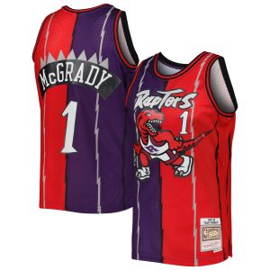 Mitchell & Ness Tracy McGrady Toronto Raptors Purple/Red Hardwood Classics 1998/99 Split Swingman Delightful Jersey Sports enthusiasts