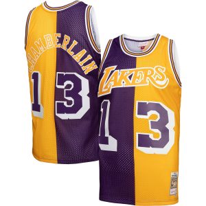 Mitchell & Ness Wilt Chamberlain Los Angeles Lakers Purple/Gold Hardwood Classics 1971/72 Split Swingman Admirable Jersey Designed for performance! Get this functional jersey.