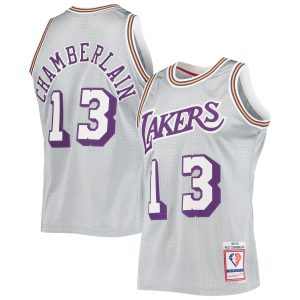 Mitchell & Ness Wilt Chamberlain Los Angeles Lakers Silver 75th Alluring Anniversary 1971/72 Hardwood Classics Swingman Jersey Unbeatable style! Get this stylish jersey now.