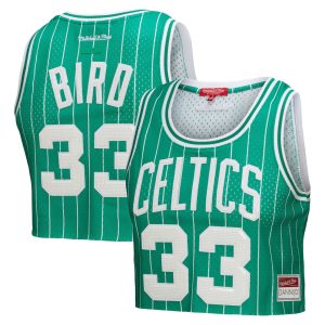 Mitchell & Ness x DANNIJO Larry Bird Boston Celtics Women's Kelly Green Fashion Cropped Basketball Splendid Jersey Celebrate your team! Order this commemorative jersey.