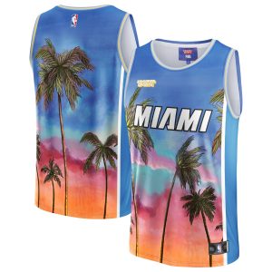 NBA Impressive & KidSuper Studios by Fanatics Miami Heat Unisex Blue Hometown Jersey Authentic look! Wear this genuine jersey.