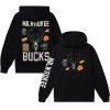 NBA x MARKET Milwaukee Bucks Unisex Black Claymation Pullover Hoodie Top - notch Collector's item! A rare addition to any collection.