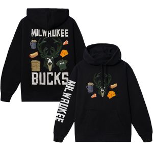 NBA x MARKET Milwaukee Bucks Unisex Black Claymation Pullover Hoodie Top - notch Collector's item! A rare addition to any collection.