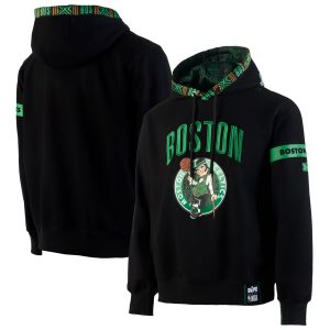 NBA x Two Terrific Hype Boston Celtics Black Culture & Hoops Collection Premium Pullover Hoodie Collector's item! A rare addition to any collection.