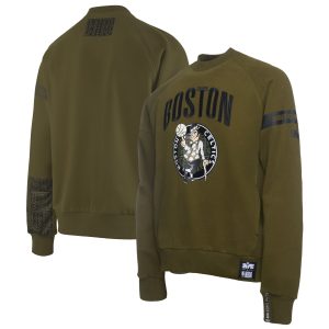 NBA x Two Hype Boston Charming Celtics Olive Culture & Hoops Collection Premium Pullover Sweatshirt Join the elite! Get this exclusive jersey.