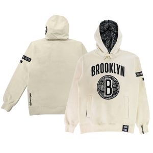 NBA x Two Hype Brooklyn Nets Unisex Cream Culture & Phenomenal Hoops Heavyweight Pullover Hoodie Gift idea! Surprise a sports fan with this amazing jersey.
