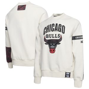 NBA x Two Hype Chicago Bulls Remarkable Cream Culture & Hoops Collection Premium Pullover Sweatshirt Sports enthusiasts