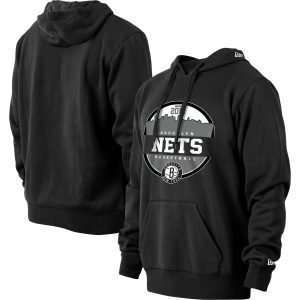 New Era Premium - grade Brooklyn Nets Black Localized Pullover Hoodie Limited stock! Be quick and grab this must - have jersey to support your team.