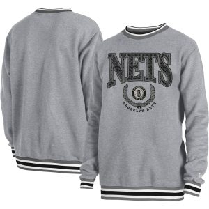 New Era Brooklyn Nets Unisex Heather Remarkable Gray Vintage Throwback Crew Sweatshirt Gift idea! Surprise a sports fan with this amazing jersey.