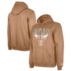 New Era Chicago Bulls Tan 2024/25 City Edition High - quality Pullover Hoodie Customizable! Personalize this great jersey.