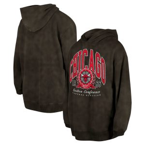 New Era Chicago Striking Bulls Unisex Charcoal Oversized Essentials Pigment Wash Fleece Pullover Hoodie Limited stock! Be quick and grab this must - have jersey to support your team.