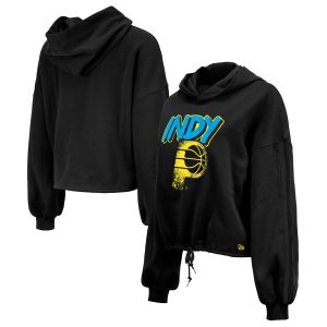 New Era Indiana Pacers Women's Black Notable 2024/25 City Edition Cropped Pullover Hoodie Enhance your game - day look! Get this fashionable jersey.