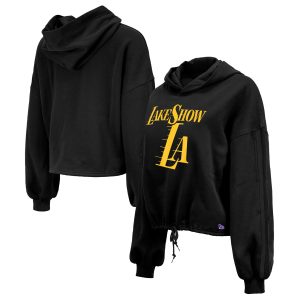 New Era Los Angeles Lakers Women's Black 2024/25 City Edition Cropped Phenomenal Pullover Hoodie Time - sensitive! Order now before the deal expires.