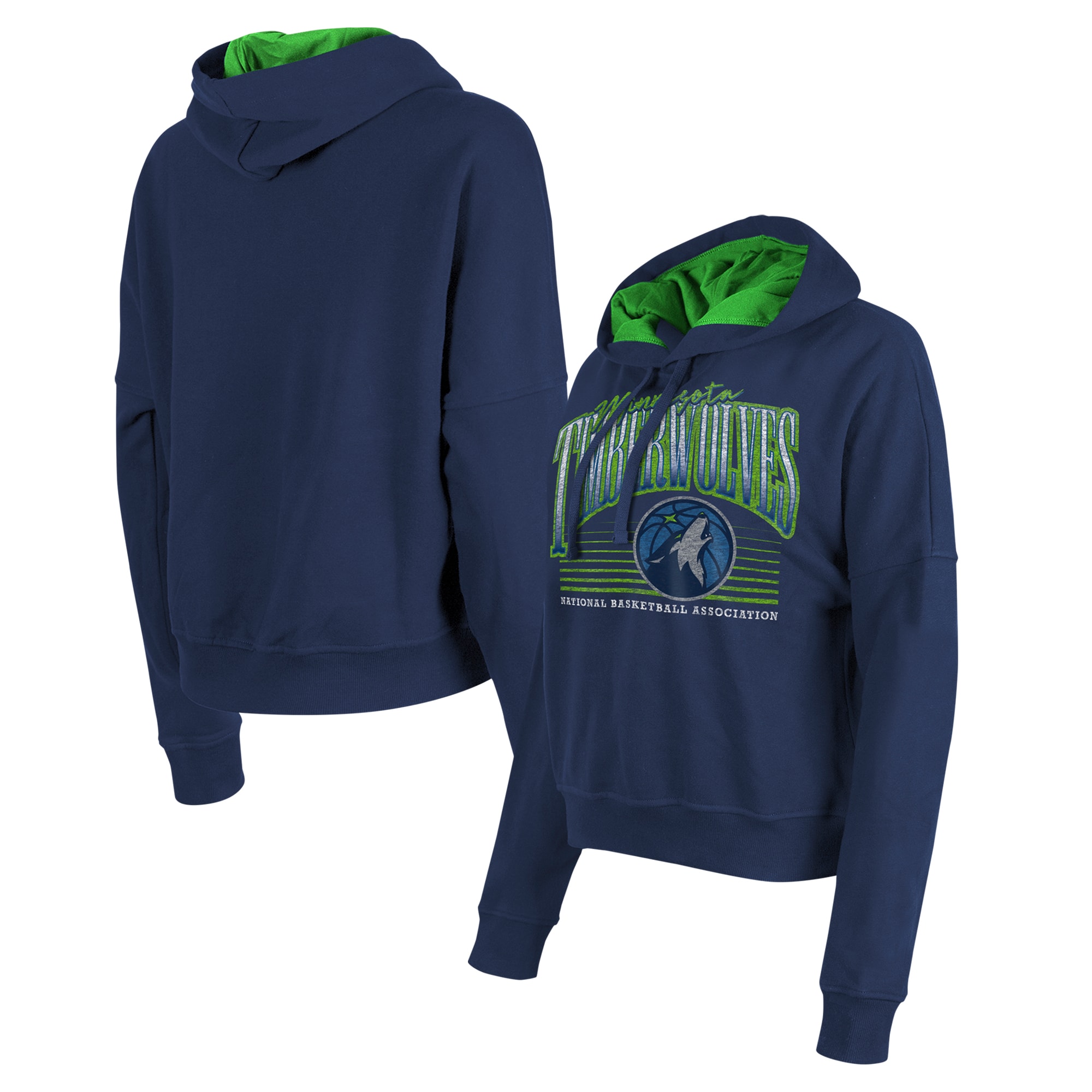 New Era Minnesota Timberwolves Women's Notable Navy Boxy Pullover Hoodie High - demand item! Order this sought - after jersey immediately.