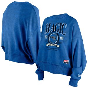 New Era Orlando Magic Women's Refined Blue Throwback Vintage Enzyme Wash Oversized Boxy Pullover Sweatshirt Trending now! Grab this hot jersey while you can.