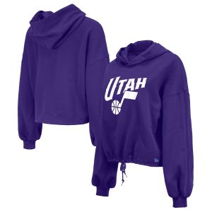 New Era Utah Jazz Women's Purple 2024/25 City Edition Cropped Pullover Delightful Hoodie Limited edition! Don't miss your chance to own this unique jersey.
