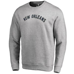 New Orleans Unique Pelicans Heathered Gray Wordmark Pullover Sweatshirt Don't be left out! Get this stylish jersey and show your team pride.