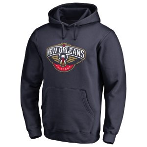 New Orleans Pelicans Navy Primary Logo Pullover Superb Hoodie Authentic look! Wear this genuine jersey.