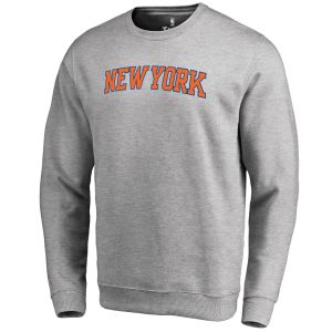 New York Knicks Alluring Heathered Gray Wordmark Pullover Sweatshirt Retailers