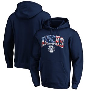 New York Knicks Navy Banner Wave Pullover Glamorous Hoodie Proven quality! Invest in this reliable jersey.