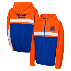 New York Knicks Classy Youth Orange Headliner Windbreaker Full Zip Hoodie Jacket Perfect fit! Order this comfortable jersey.