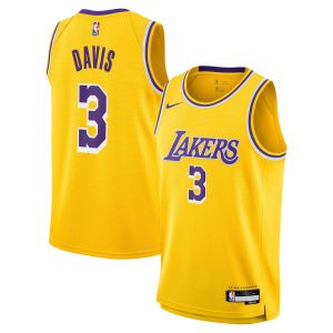 Nike Anthony Davis Los Angeles Lakers Youth Premium Gold Swingman Jersey Icon Edition Customizable! Personalize this great jersey.