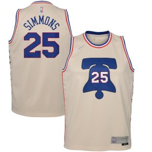 Nike Ben Simmons Philadelphia Superb 76ers Youth Cream 2020/21 Swingman Player Jersey Earned Edition Upgrade your fan gear! Order this premium jersey today.