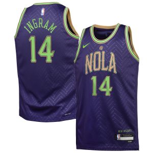 Nike Brandon Ingram New Orleans Stylish Pelicans Youth Purple 2024/25 Swingman Player Jersey City Edition Sports enthusiasts