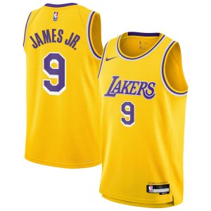 Nike Bronny James Jr. Los Angeles Lakers Youth Gold Swingman Jersey Remarkable Icon Edition Limited stock! Be quick and grab this must - have jersey to support your team.