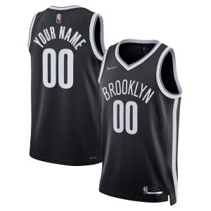 Nike Brooklyn Alluring Nets Black 2021/22 Diamond Swingman Custom Jersey Icon Edition Experience luxury! Order this high - end jersey.