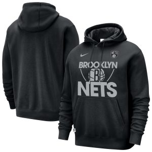 Nike Brooklyn Nets Black Courtside Club Pullover Hoodie Magnificent Retailers