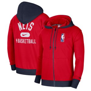 Nike Brooklyn Nets Red/Navy 2021/22 City Edition Courtside Heavyweight Fleece Stunning Full Zip Hoodie Upgrade your fan gear! Order this premium jersey today.
