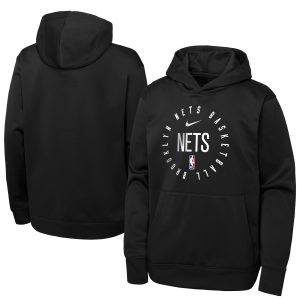 Nike Brooklyn Nets Superb Youth Black Performance Practice Spotlight Pullover Hoodie Collector's item! A rare addition to any collection.