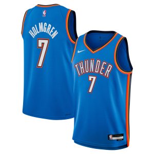 Nike Chet Holmgren Oklahoma Premium - grade City Thunder Youth Blue Swingman Jersey Icon Edition Designed for performance! Get this functional jersey.