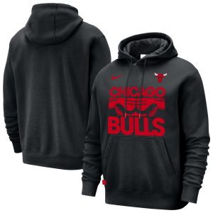 Nike Chicago Bulls Alluring Black Courtside Club Pullover Hoodie Exclusive design! Own a jersey like no other.