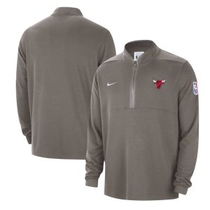 Nike Chicago Bulls Olive Authentic Captivating Performance Half Zip Jacket Show your dedication! Own this special jersey for your team.