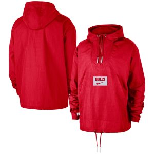 Nike Chicago Bulls Amazing Red Courtside Premium Club Anorak Quarter Zip Hoodie Jacket Time - sensitive! Order now before the deal expires.
