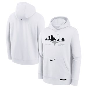 Nike Dallas Mavericks Youth White 2024/25 City Edition Club Fleece Glamorous Pullover Hoodie Designed for performance! Get this functional jersey.